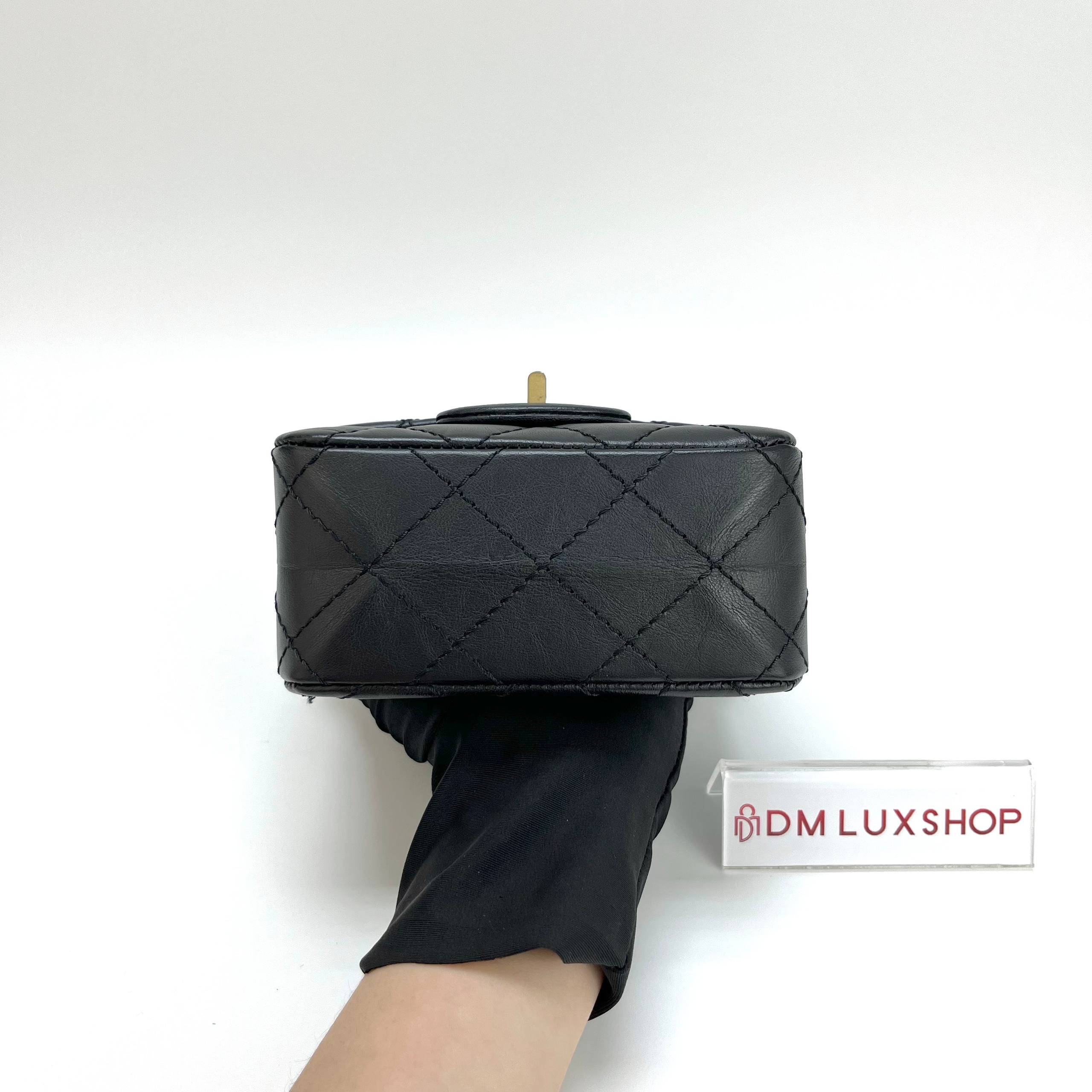 Chanel 2.55 Reissue Black Mini Vertical Flap Bag GHW (Serial 30, Y: 2020)