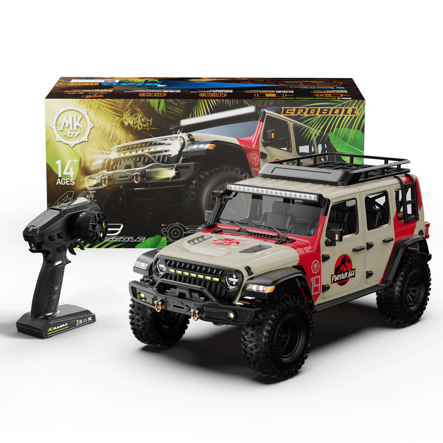 全新 RLAARLO 1/7 Sensored Brushless Crawler MK07 V2 Hand-Painted | 雷拉洛 侏羅紀圖案 攀爬車 | 前後差速鎖 | 變速波箱