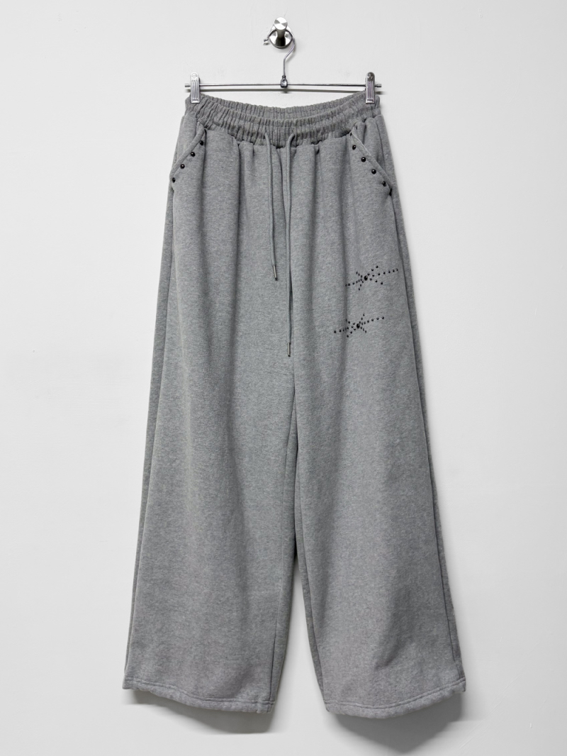 Studded Wide-Leg Sweatpants