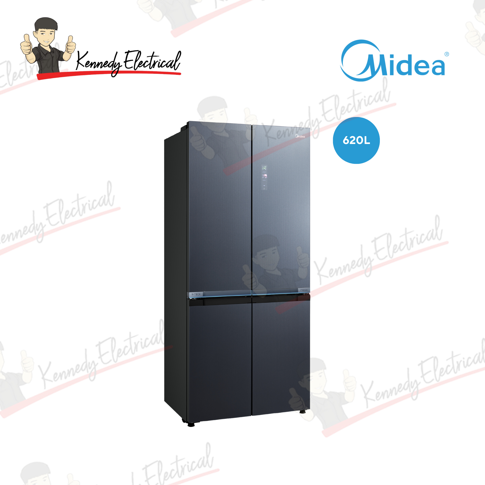 Midea Refrigerator 4-Door/535L Diamond Shodow Grey MDRF706BIE70Y