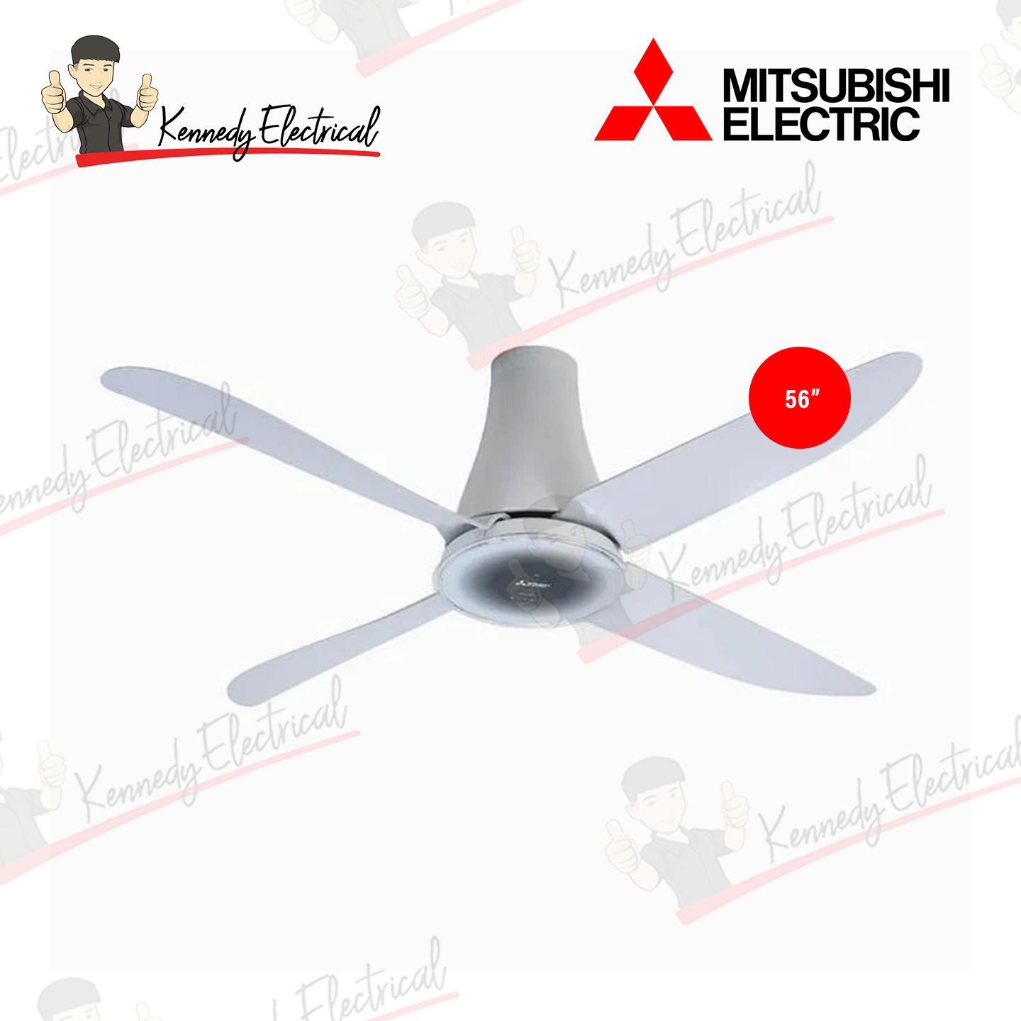 Mitsubishi 56" 4-Blade Remote Ceiling Fan C56-RW4-P