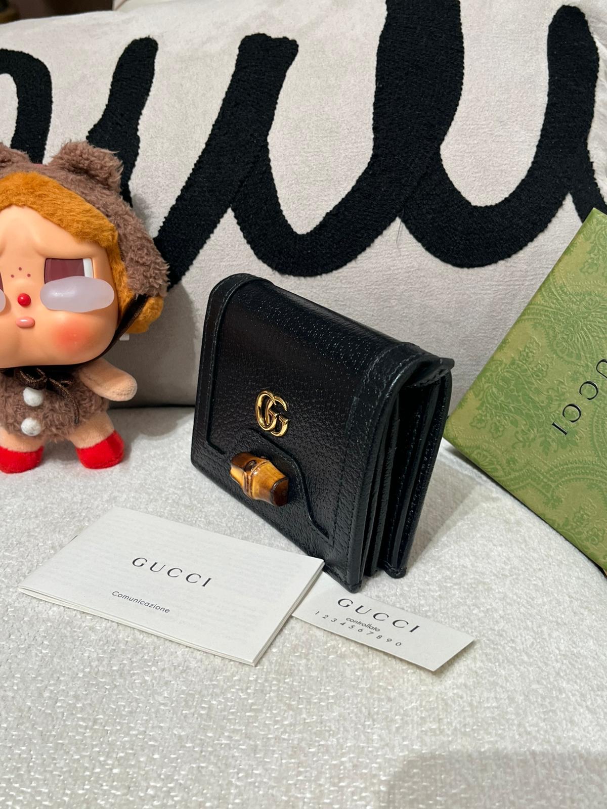 Gucci bamboo wallet calfskin 100%Authentic,unused ✅dust bag  ✅box