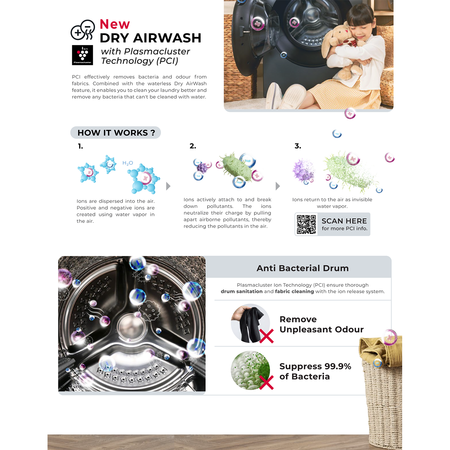 Sharp 8.5kg J-Tech Inverter Front Load Washer (ESFK852EMW)