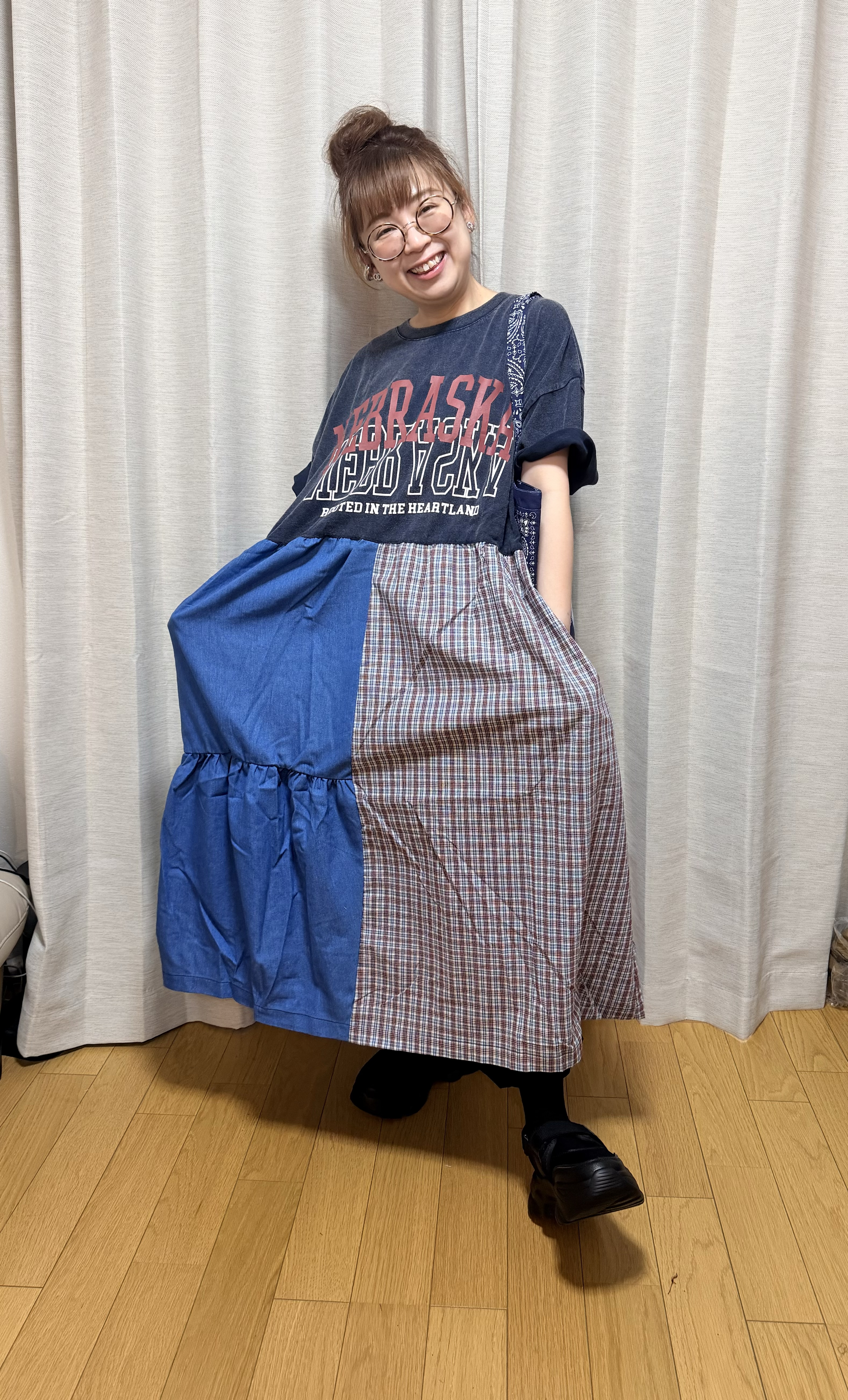 日本拼款連身裙