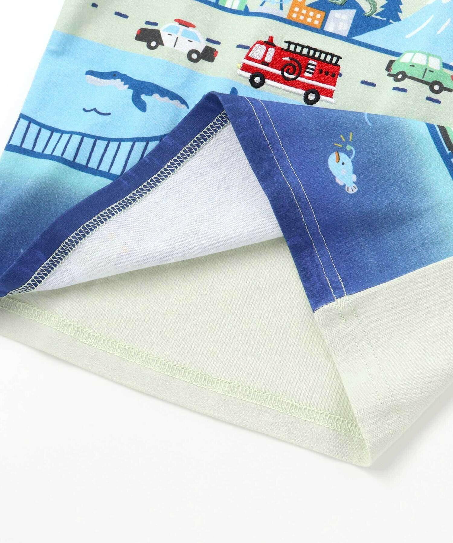 🆕【⭐訂購⭐】  日本直送🌀日式風景印花 恐龍/消防車刺繡 短袖Tee［2款選］🌀[ELDA-0027][260503]