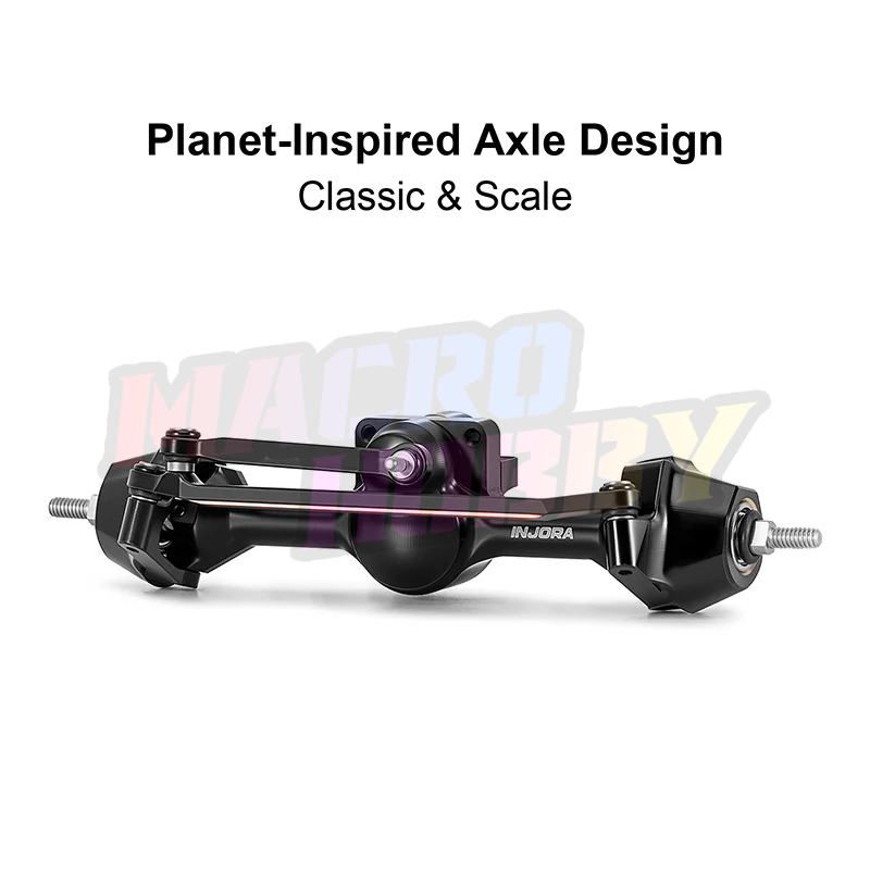 INJORA +3mm Planet Axles with Brass Steering Knuckles for 1/30 SCX30 #530387