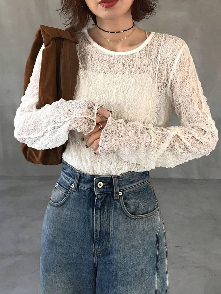 精緻蕾絲長袖上衣