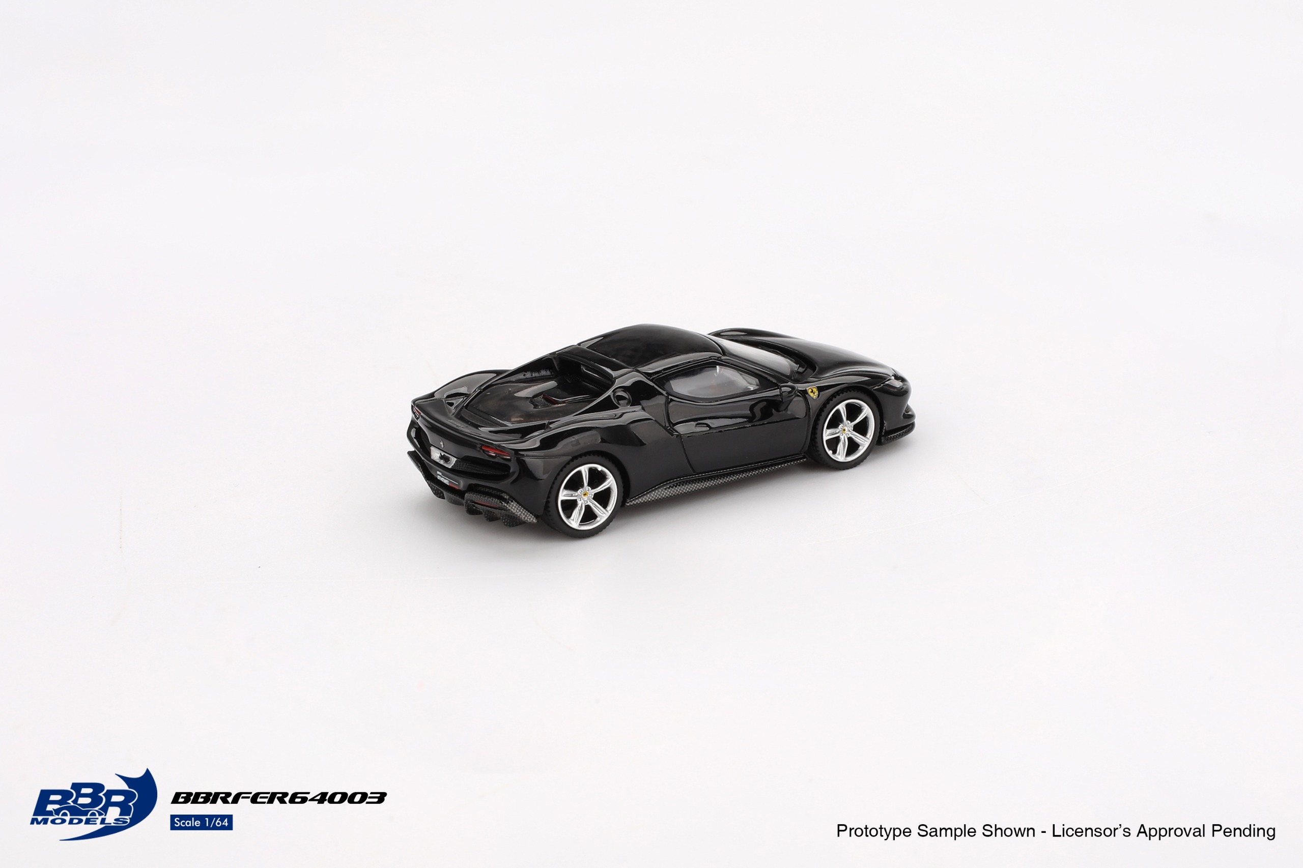 BBR Models 1/64 Ferrari 296 GTB Nero Daytona  - BBRFER64003