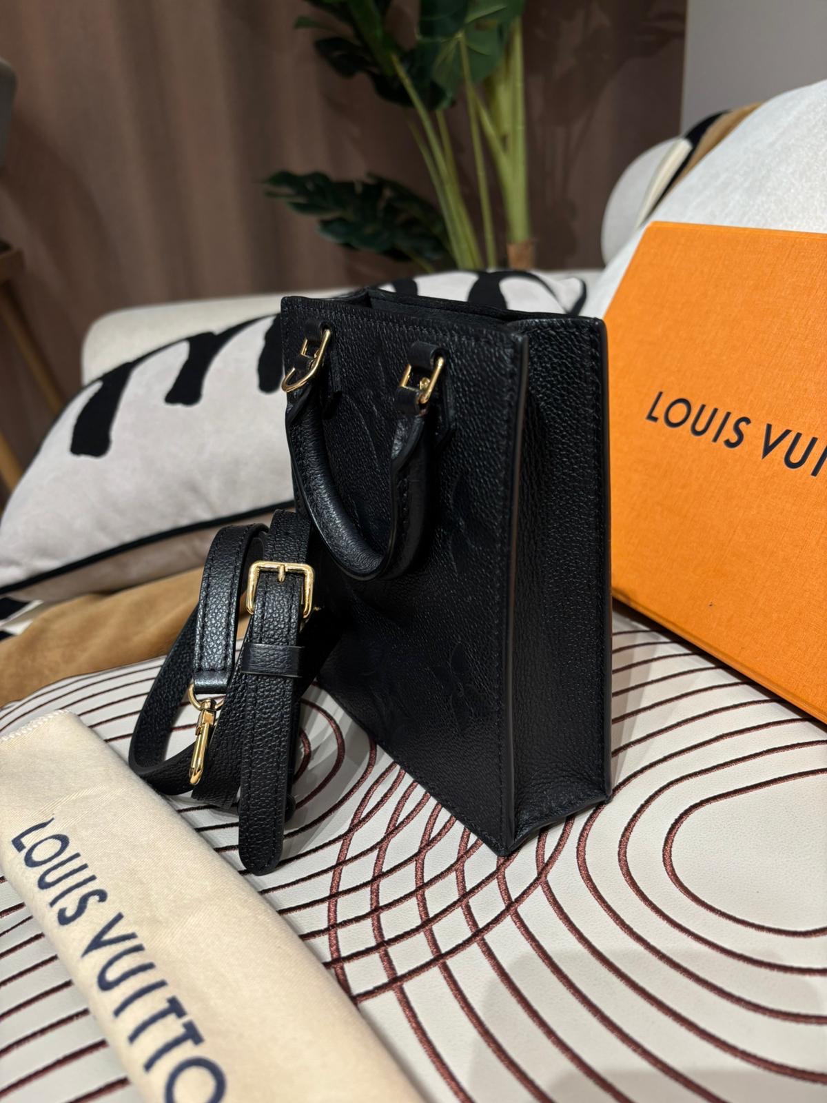 LV Petit SAC Plat Empreinte 2WAY Bag M81417 黑色牛皮98%new ✅長肩帶斜孭可以調節長度✅dust bag 
