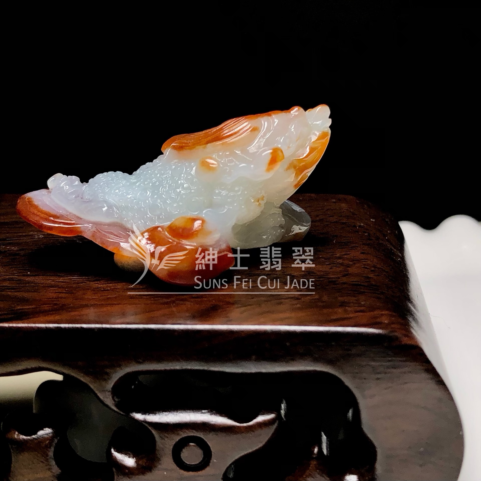 B08604 冰紅翡三足金蟾