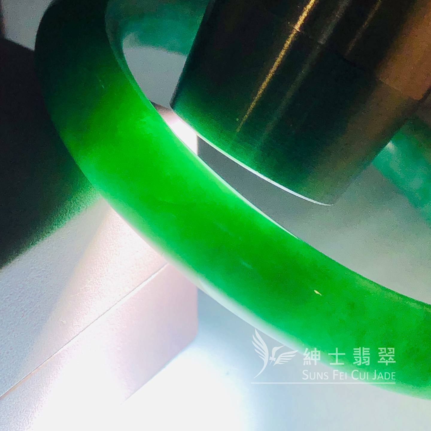 C02404 滿綠甜色圓鐲50.6mm