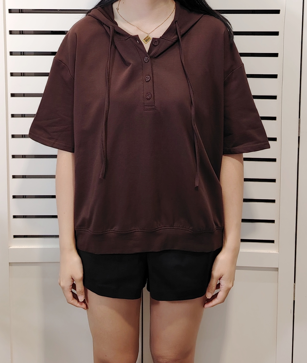 20023 Over Size Short Sleeve Hoodie Tee