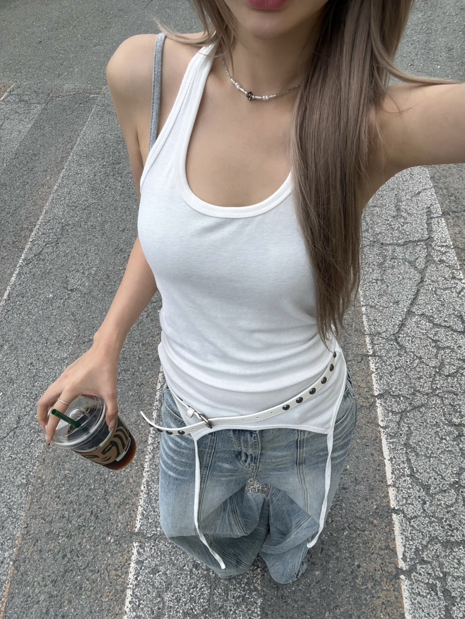 Asymmetric Halter Tank Top