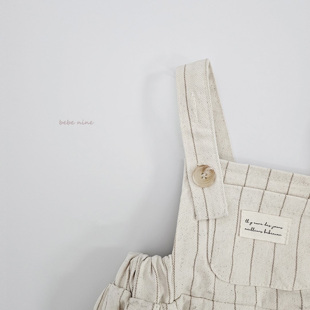 🌸預訂 韓國直送🌸🇰🇷Bebenine兩色條紋格紋吊帶包屁褲