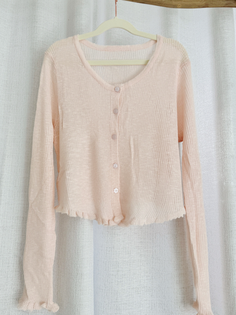 夏日简约木耳边薄外套