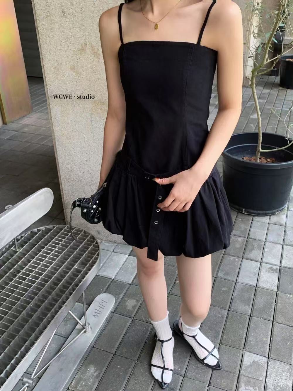 DR362法式吊带连衣裙