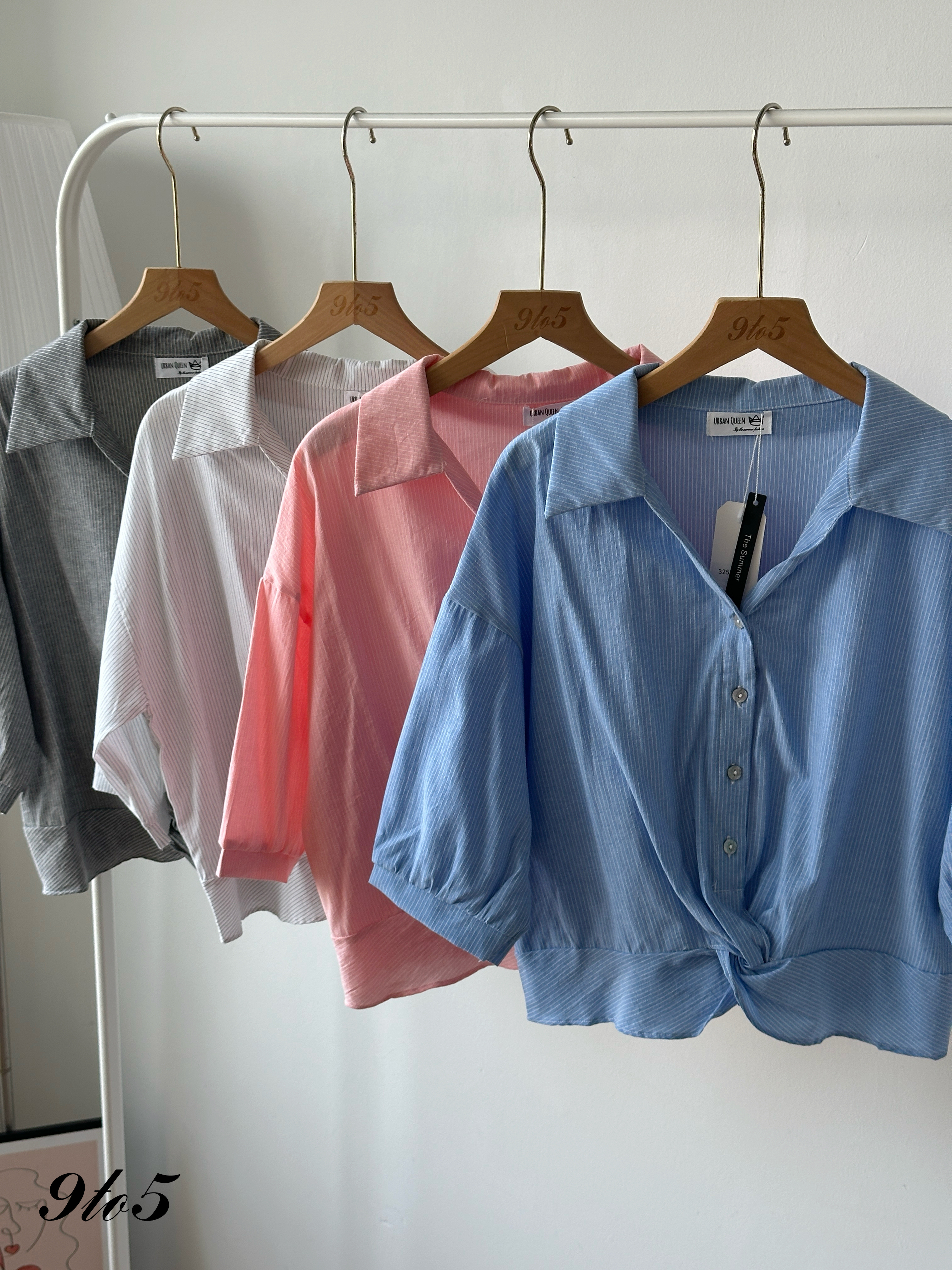 T4338 Half Sleeve Stripe Shirt - 4 Colors 