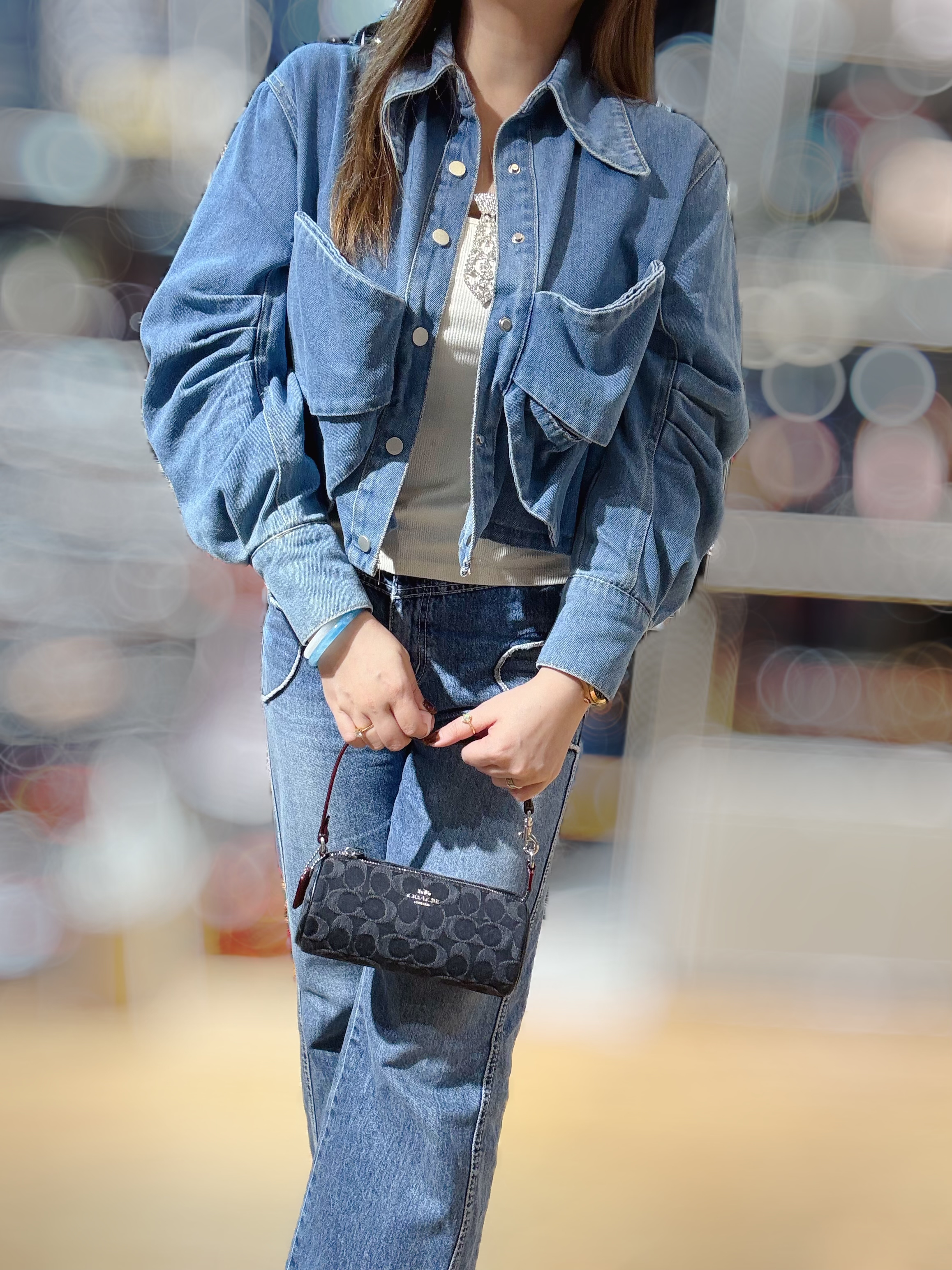 Coach Nolita barrel bag denim