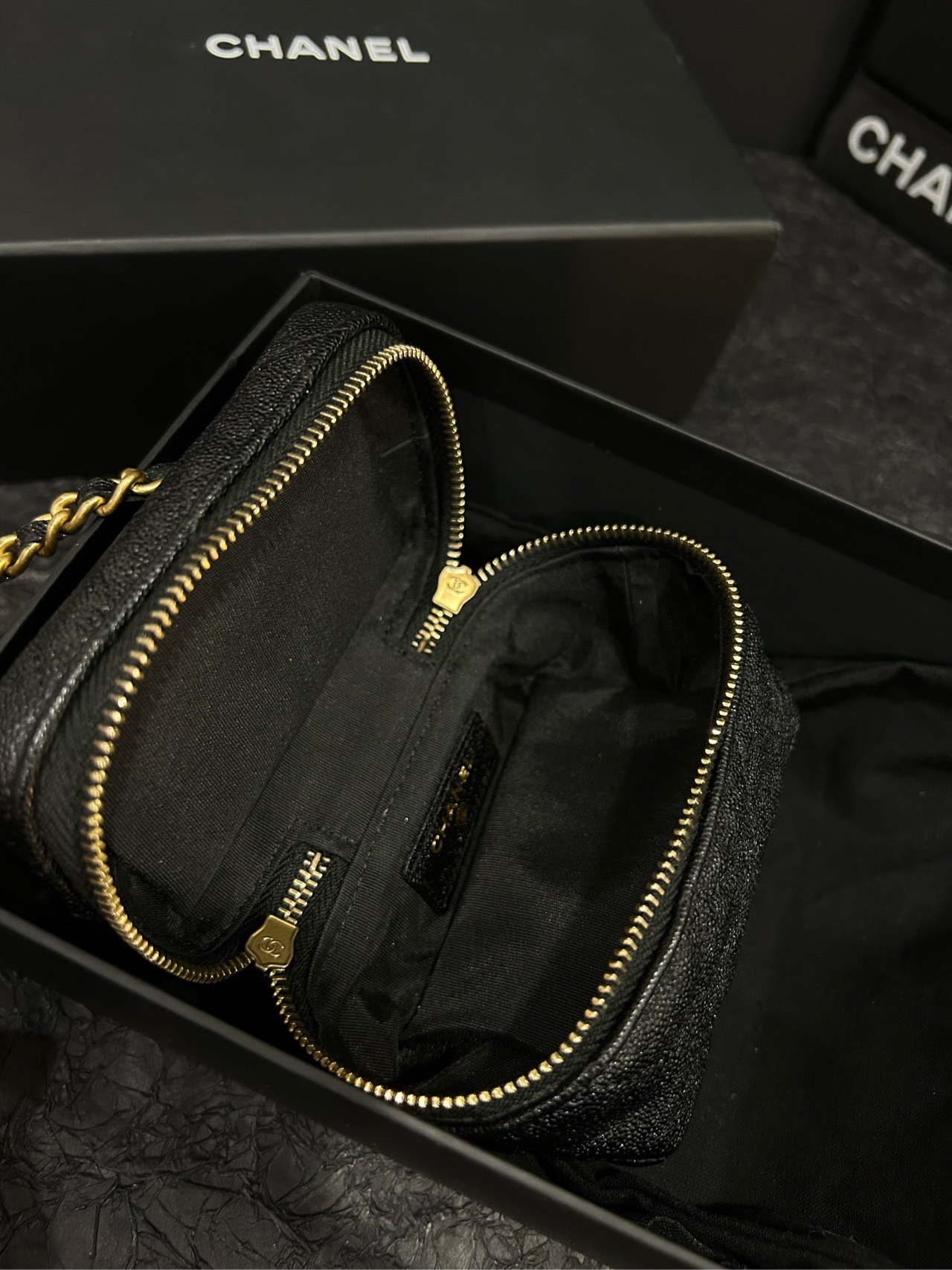 【預訂貨品】Chanel 黑金荔枝 mini小廢包