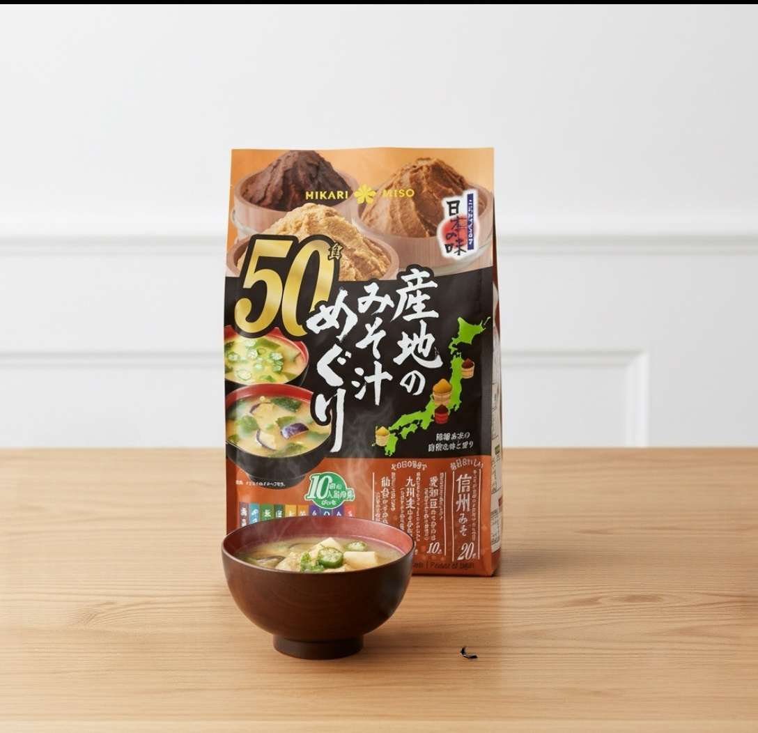 日本直送 本週Costco特價 日本Costco直送 日本Hikari Miso 10款人氣味噌湯 無味精 沖泡即食湯 超值家庭裝 (50包)