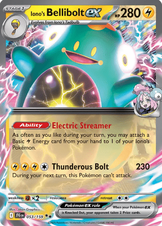 Pokemon TCG Scarlet & Violet—Journey Together - Iono's Bellibolt-053/159 (EX)