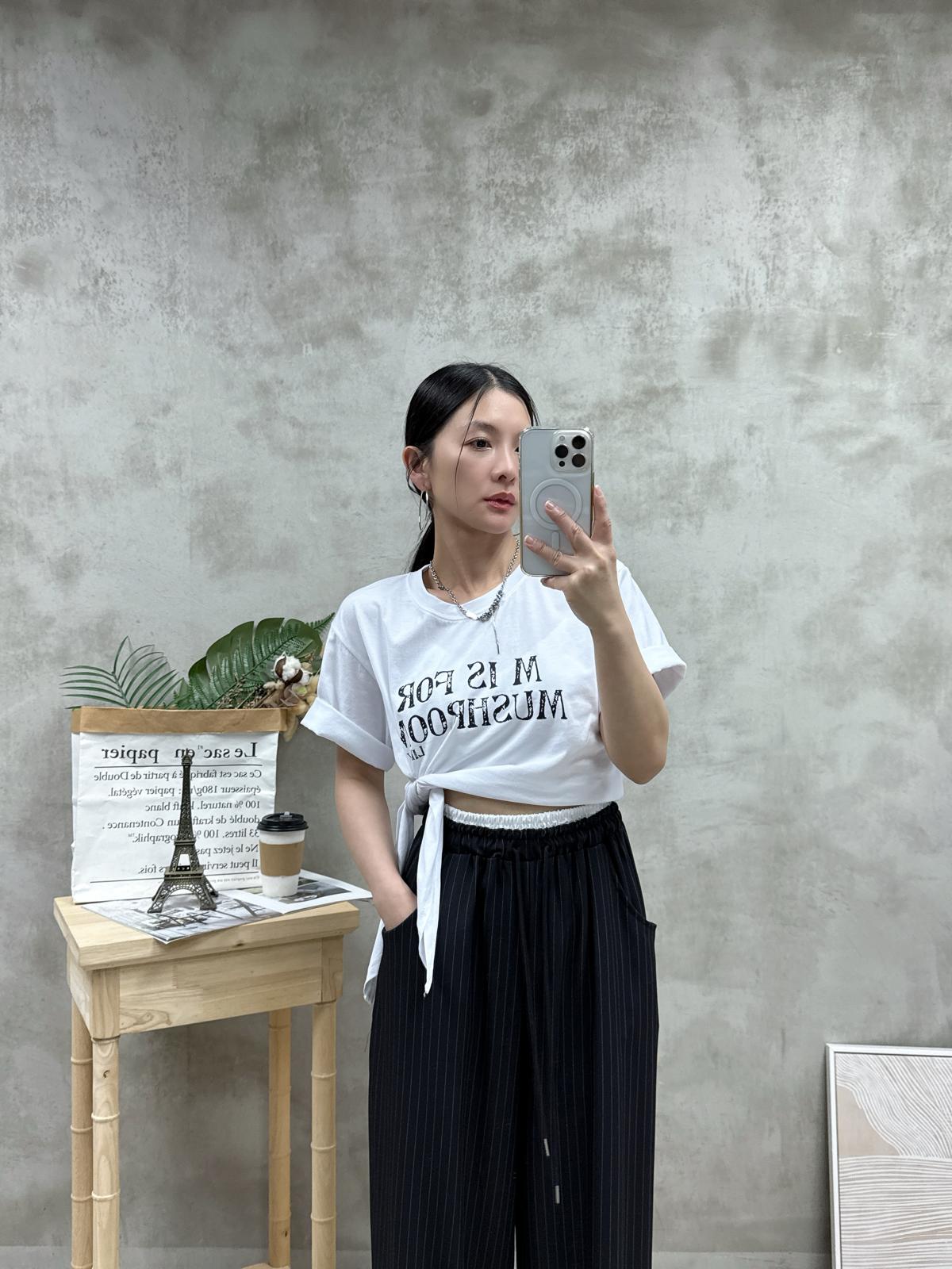 G01 拼色腰條子休閑褲