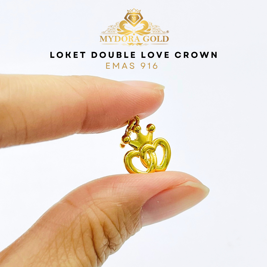 MYDORA Golden Duo Set – Rantai Leher Polo (2g+) Emas 375 + Pendant Emas 916