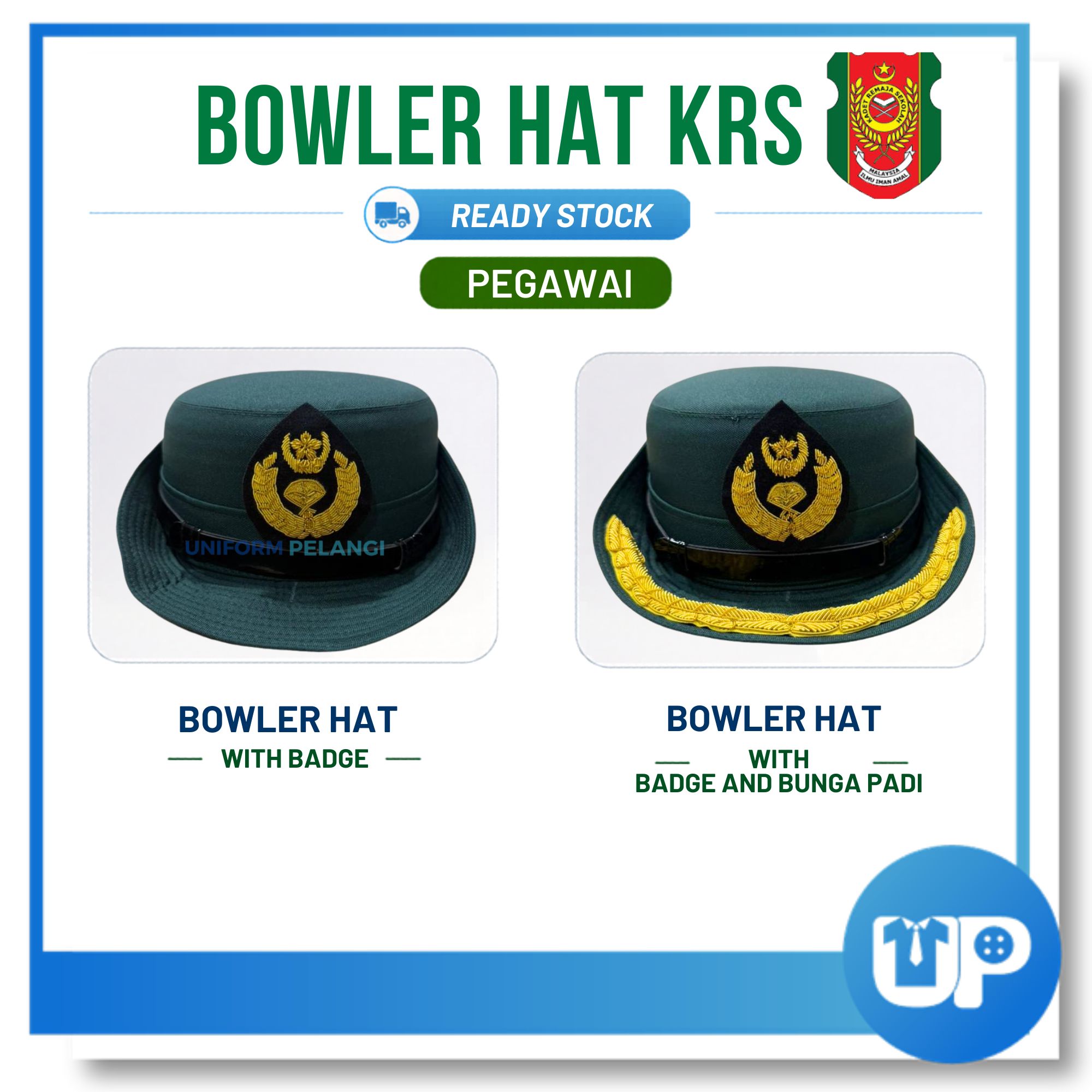 Bowler Hat KRS Pegawai / Topi Guru KRS Wanita KRS Original Kadet Remaja Sekolah Cikgu Officer Female