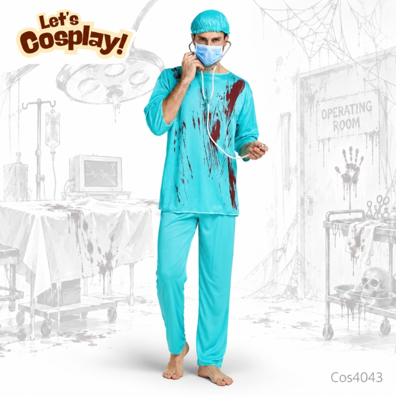 成人萬聖節恐怖醫生角色扮演服 Horror Doctor Costume M–XL｜Lets Cosplay COS4043