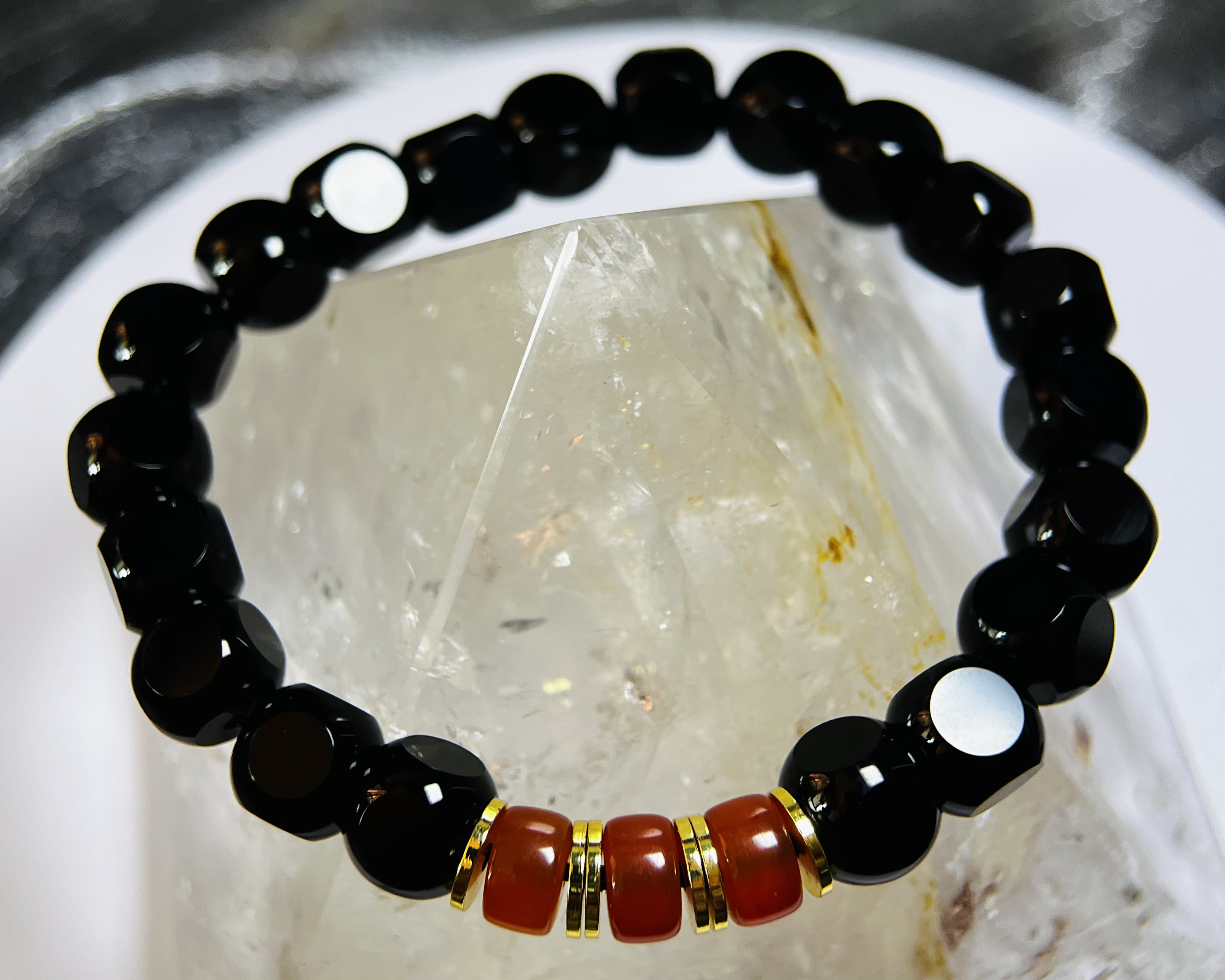 29B160手鏈｜黑瑪瑙+紅瑪瑙