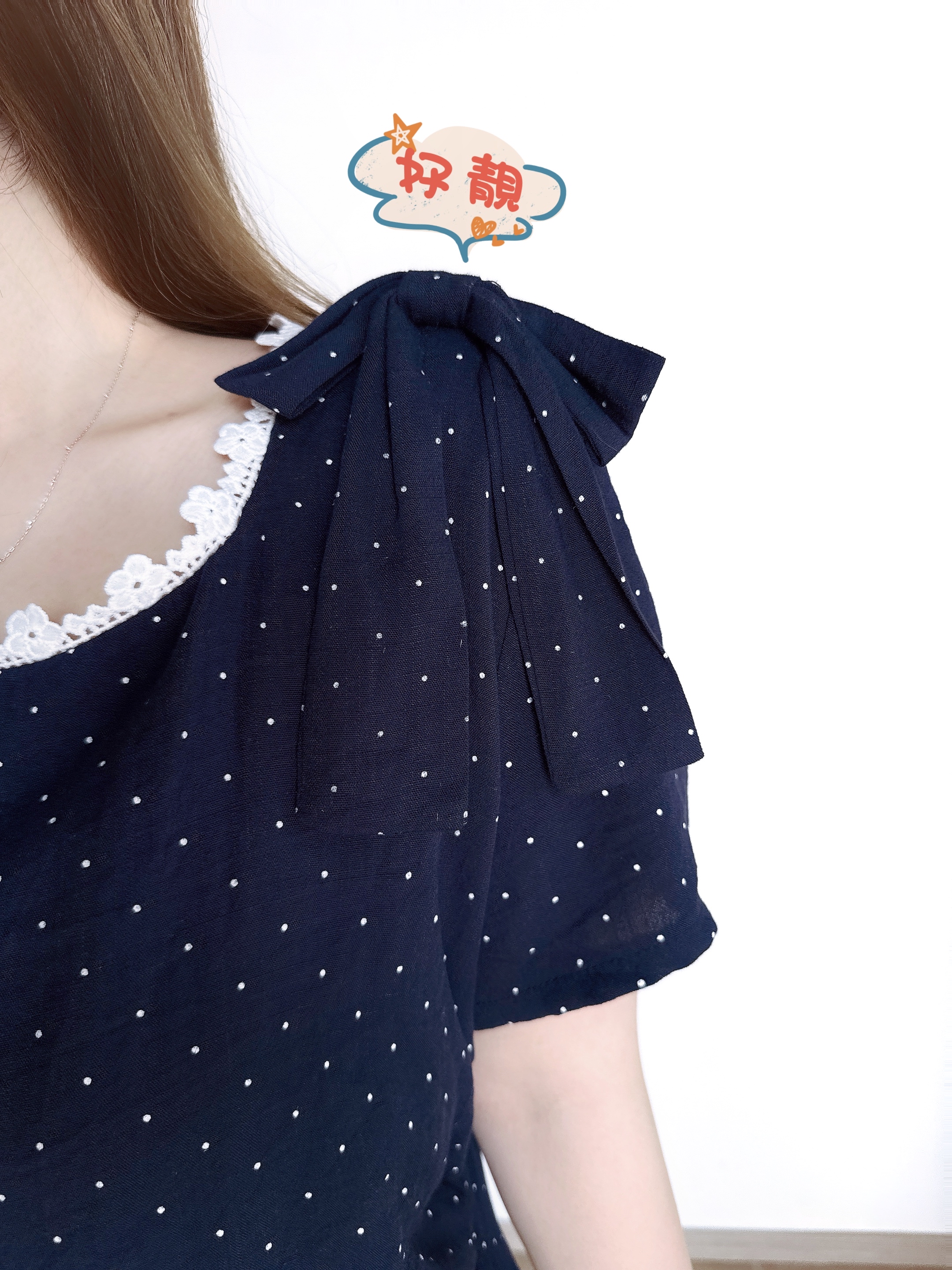 法式甜美波點雙層Ops