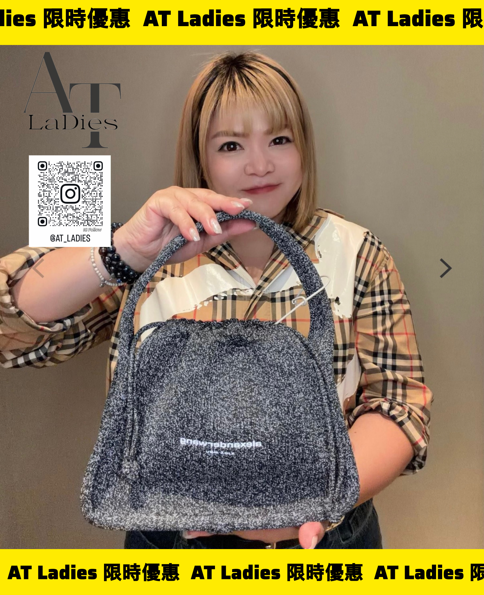 Alexander Wang Ryan 黑灰混紗鹽系炭黑色針織手袋