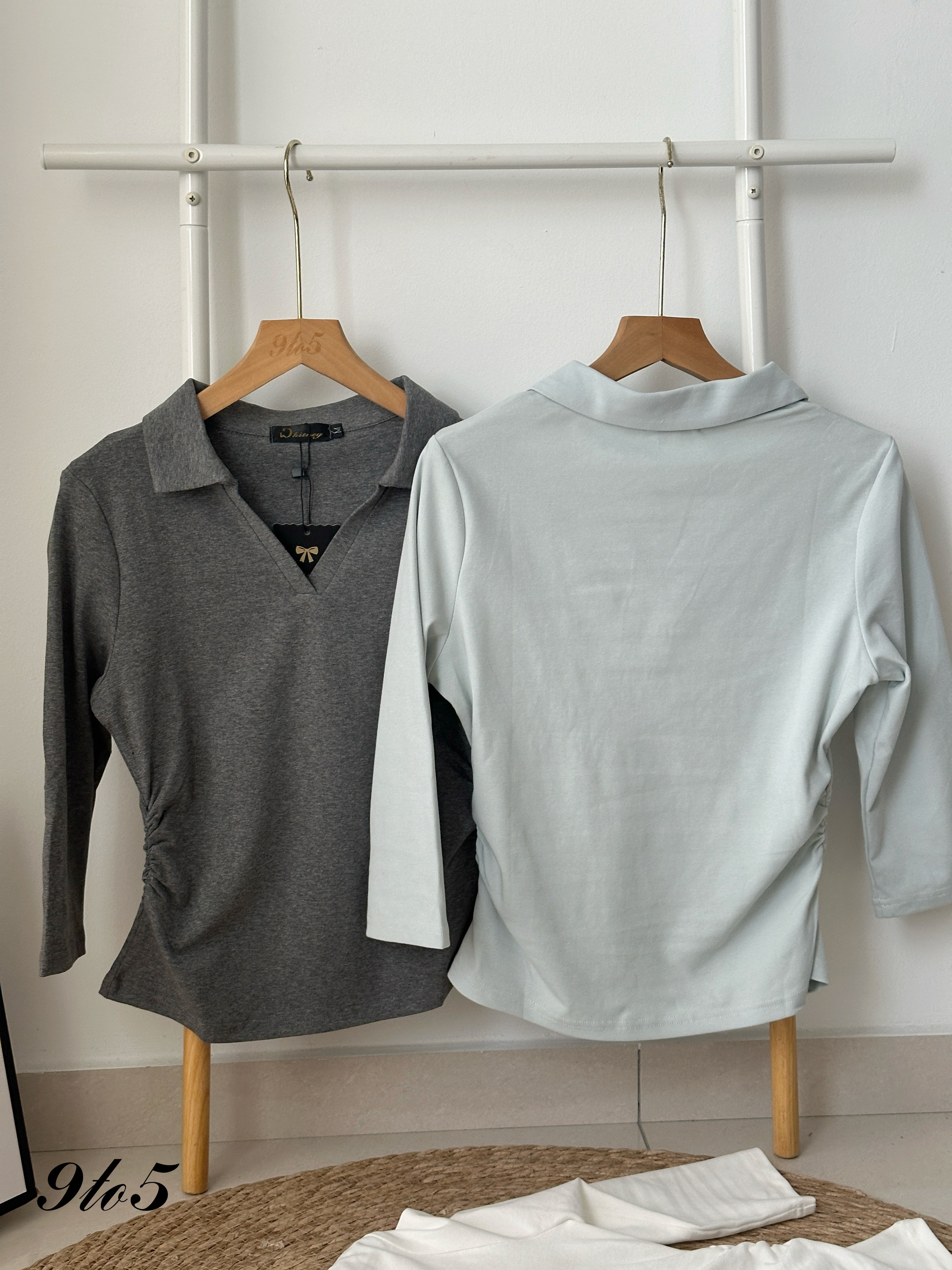 T4102 V Neck Half Sleeve Polo Tee - 4 Colors