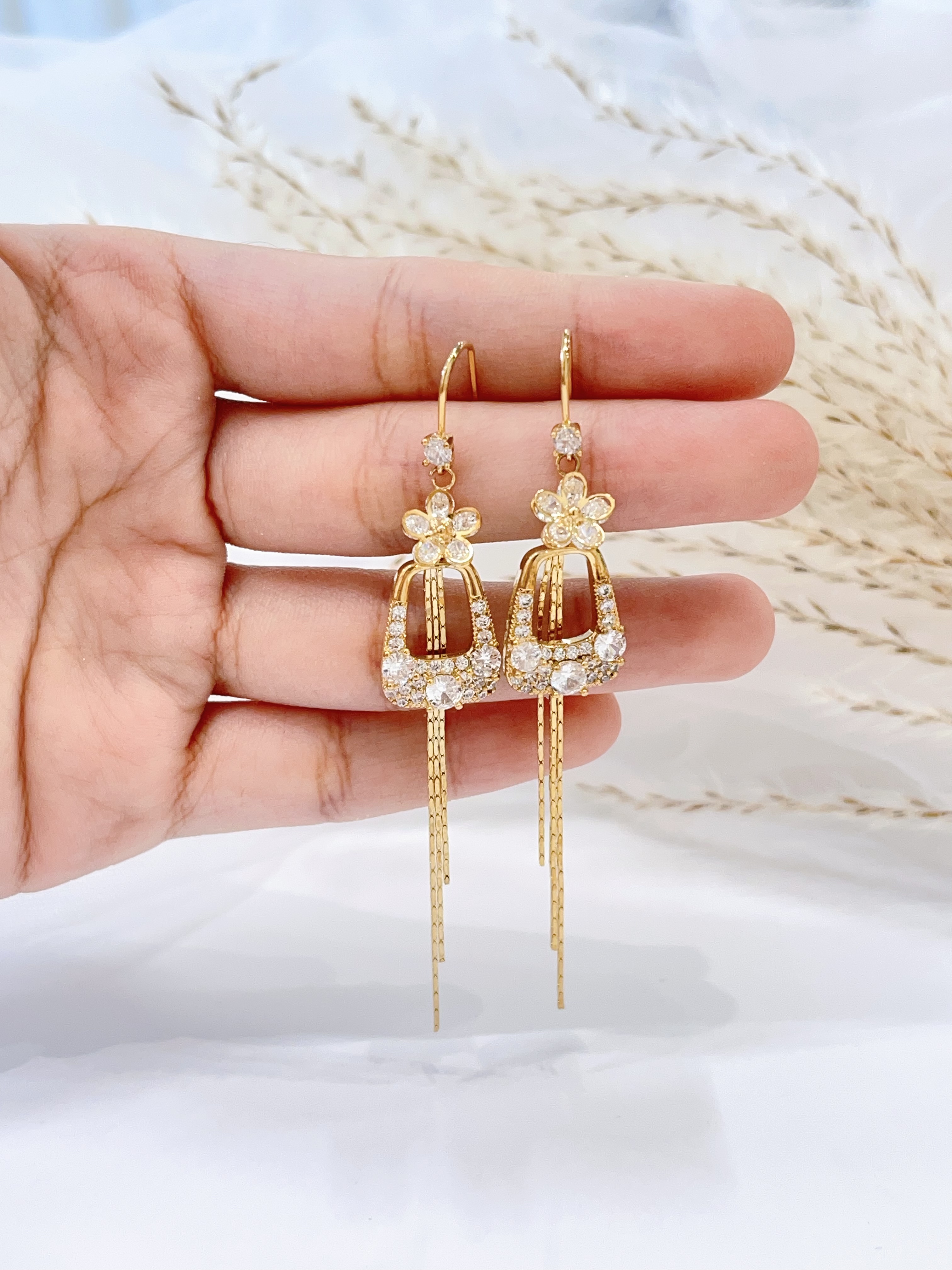 花开半夏长流苏耳环