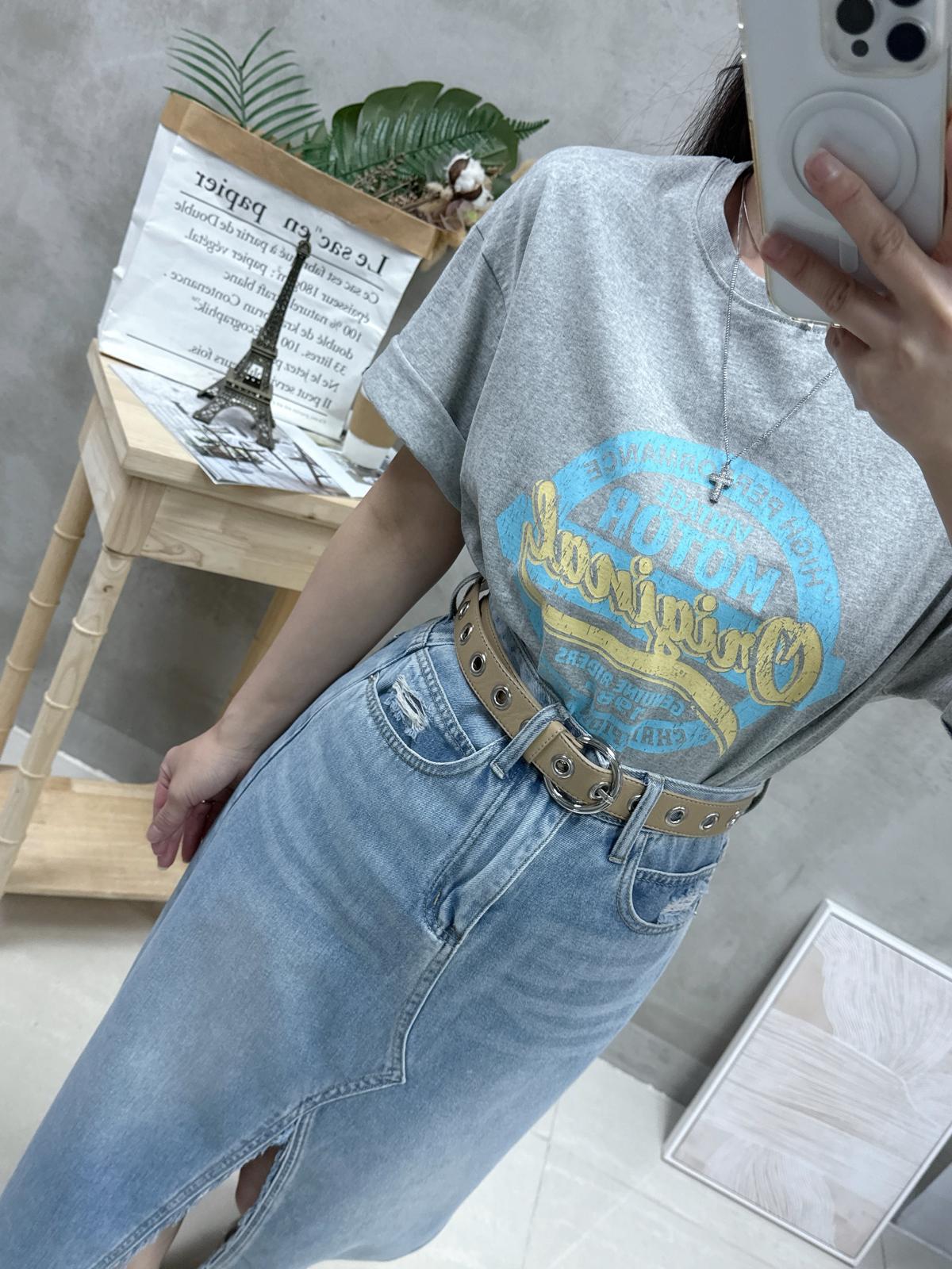 G17 糖果系拼色print Tee