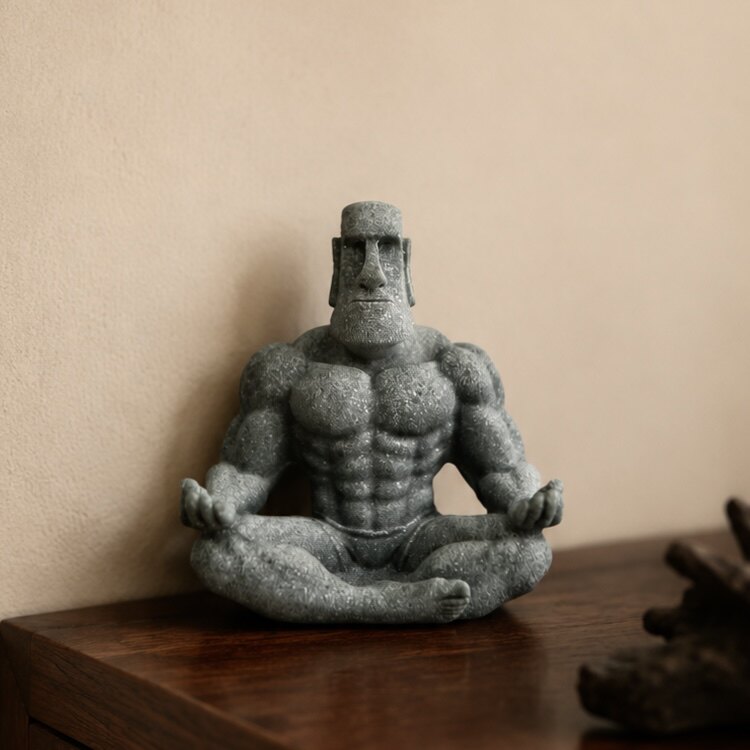 🗿史上最捲的石像！猛男摩艾軍團，無聲激勵你的每一組重訓💪