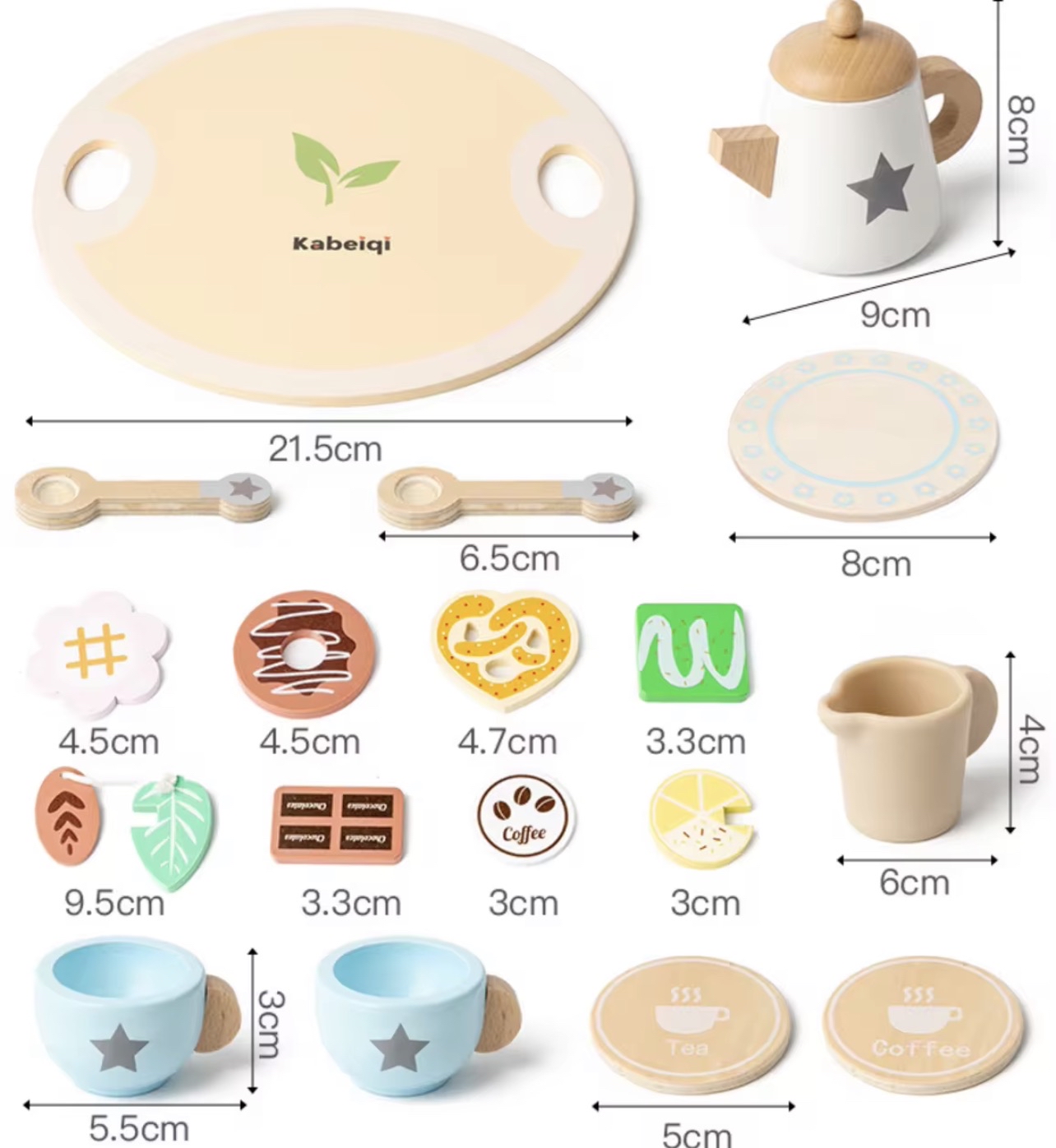 【木製玩具】仿真下午茶點品茶具套裝玩具