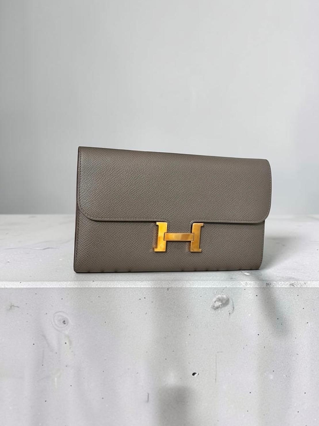Hermes Constance Wallet Stamp C 錫器灰金扣 100%Authentic, 90%New 