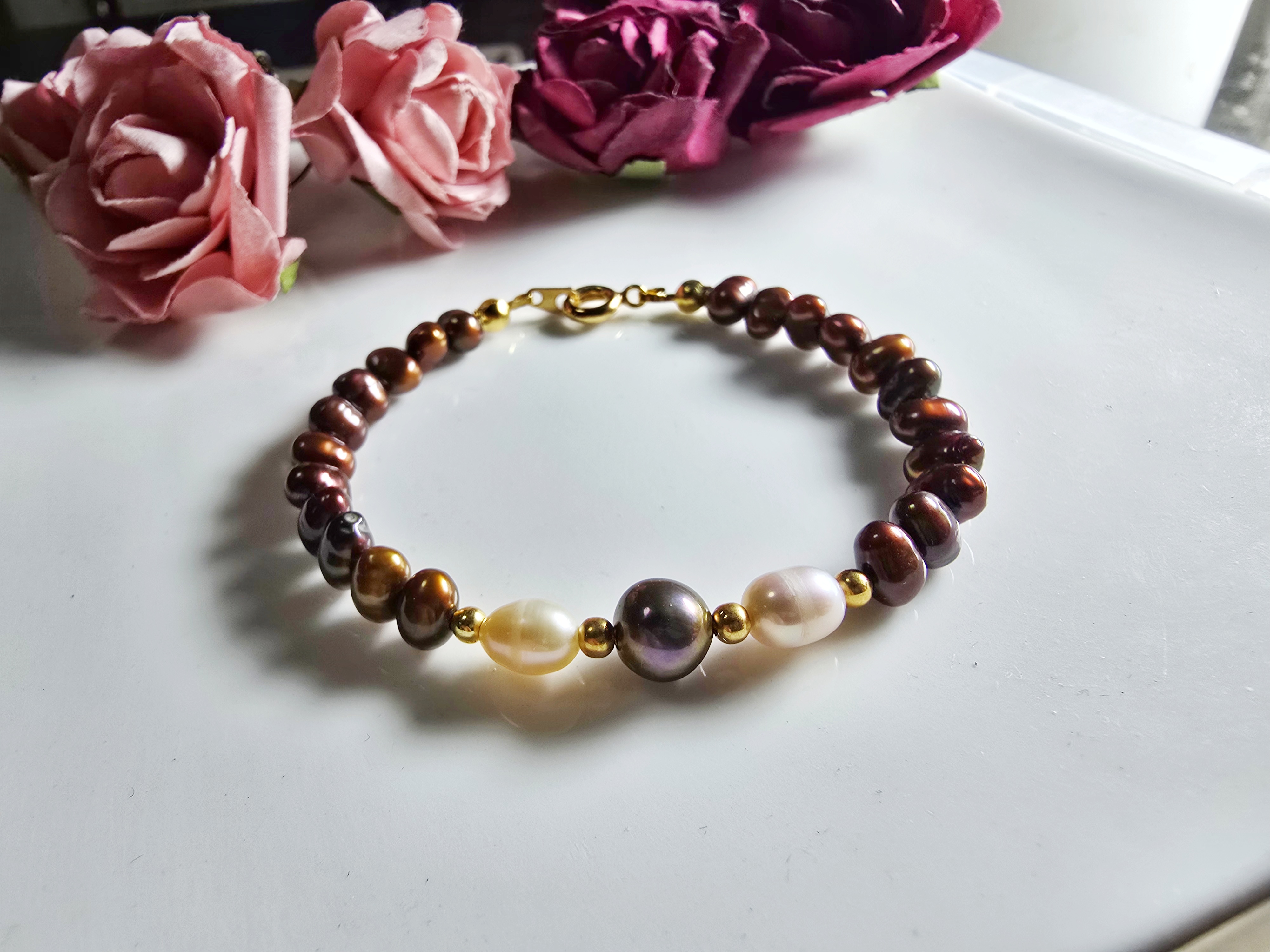 FWP0125-3  天然珍珠復古手鏈