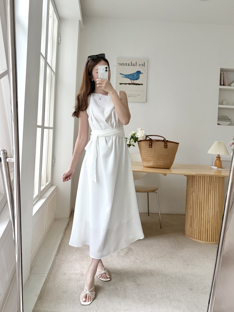 Athena Drape Dress (White)