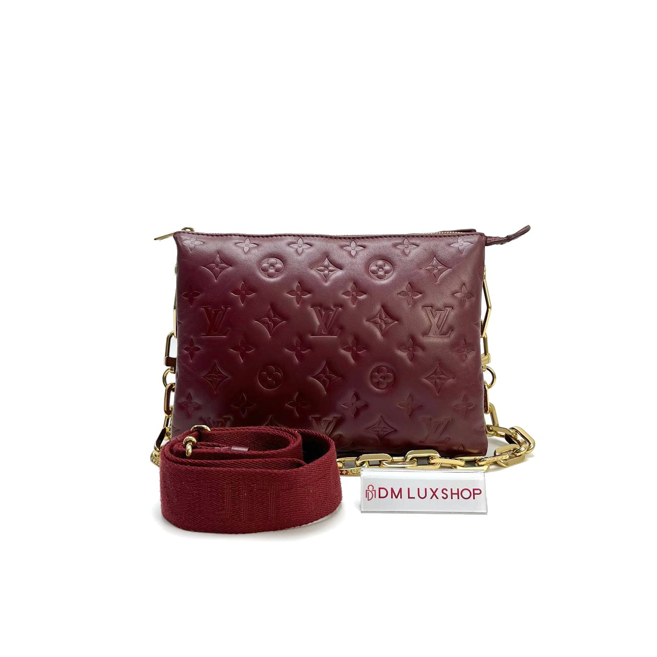 LV Coussin PM Maroon GHW