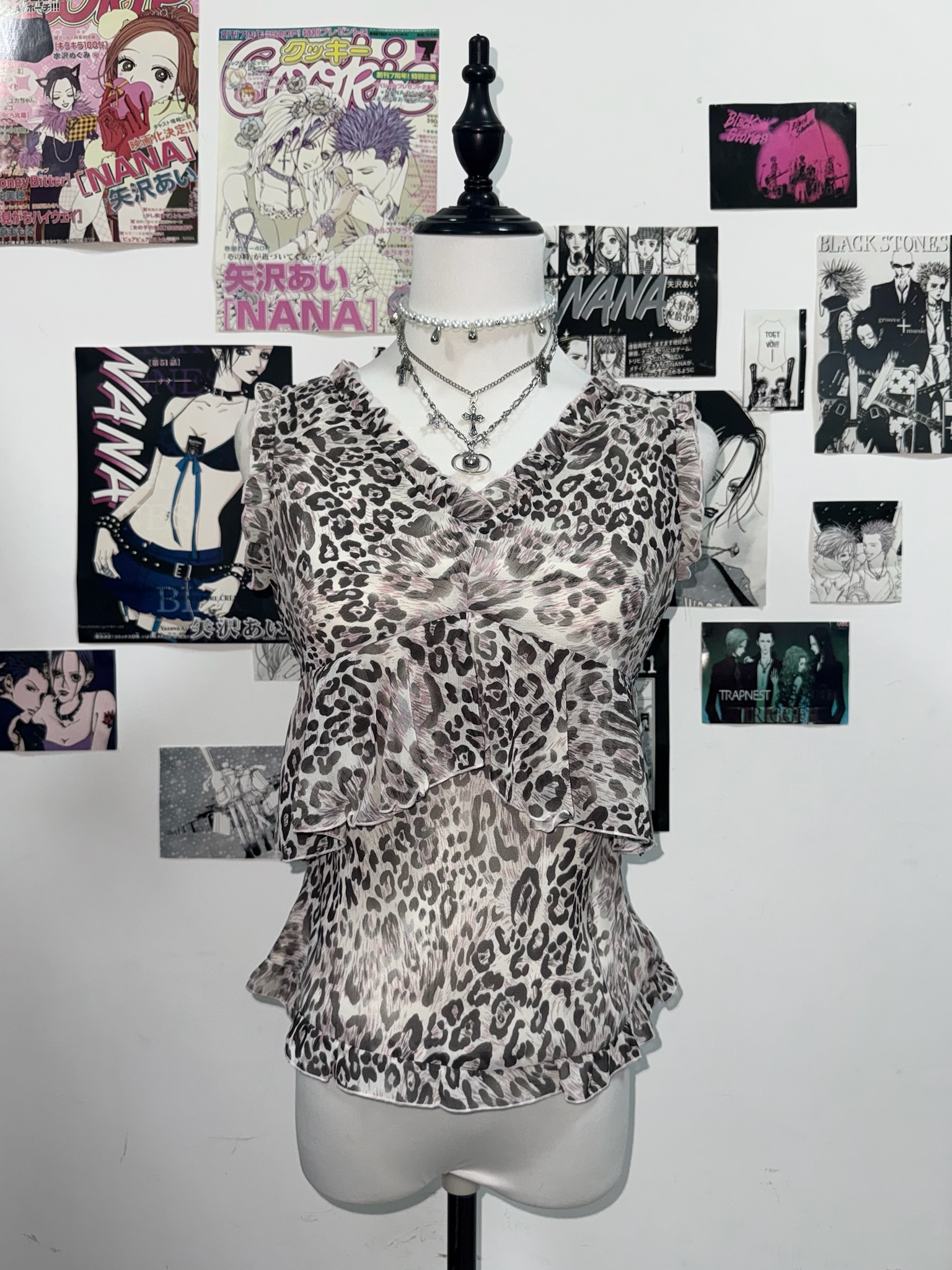 Leopard Print Tiered Ruffle Top