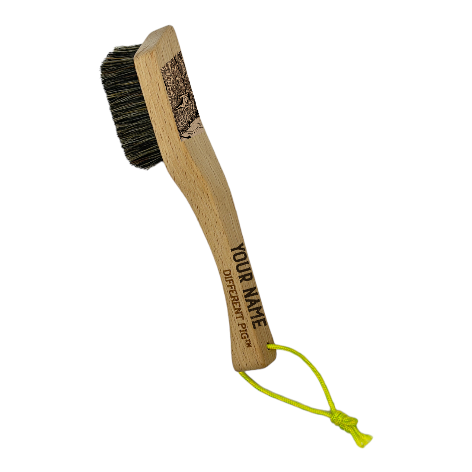 【來圖訂製】𝗗𝗜𝗙𝗙𝗘𝗥𝗘𝗡𝗧 𝗣𝗜𝗚™ OG brush with paracord fully customised by you 刻圖大豬攀岩掃