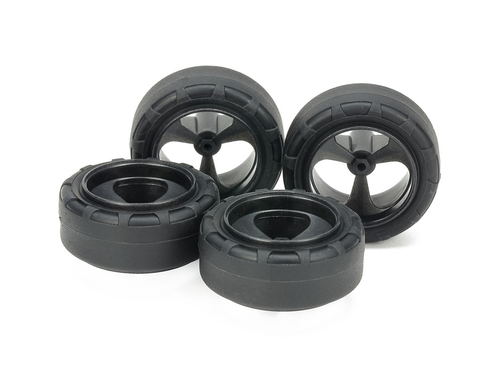SUPER HARD SMALL DIA. NARROW TIRES (24mm) & REINFORCED 3-SPOKE WHEELS