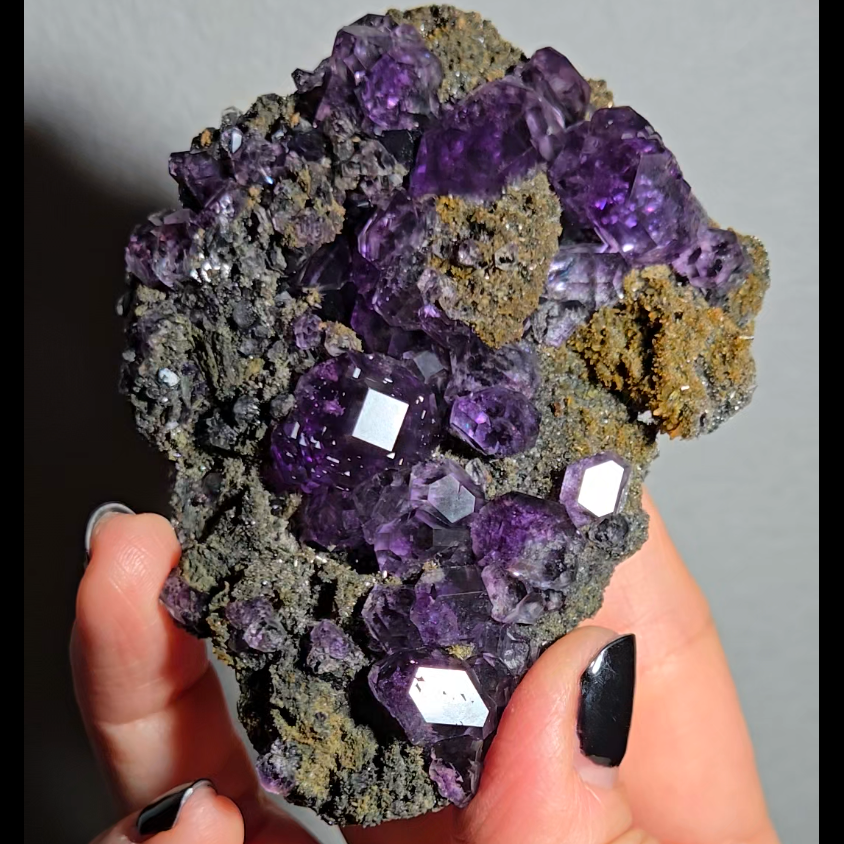 Tanzanite fluorite with perfect dodecahedrons - FL368
