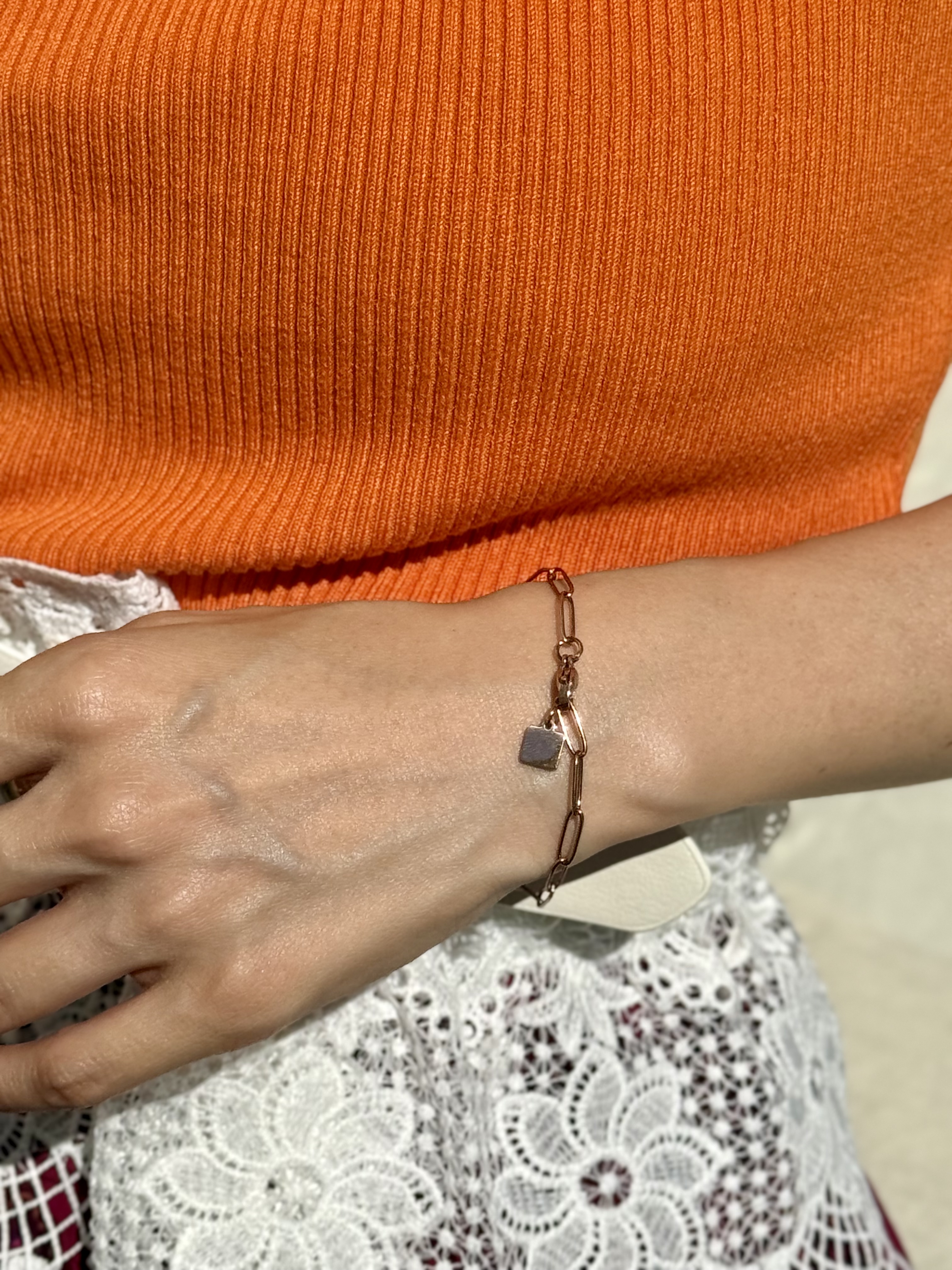 Rose chain stainless bracelet