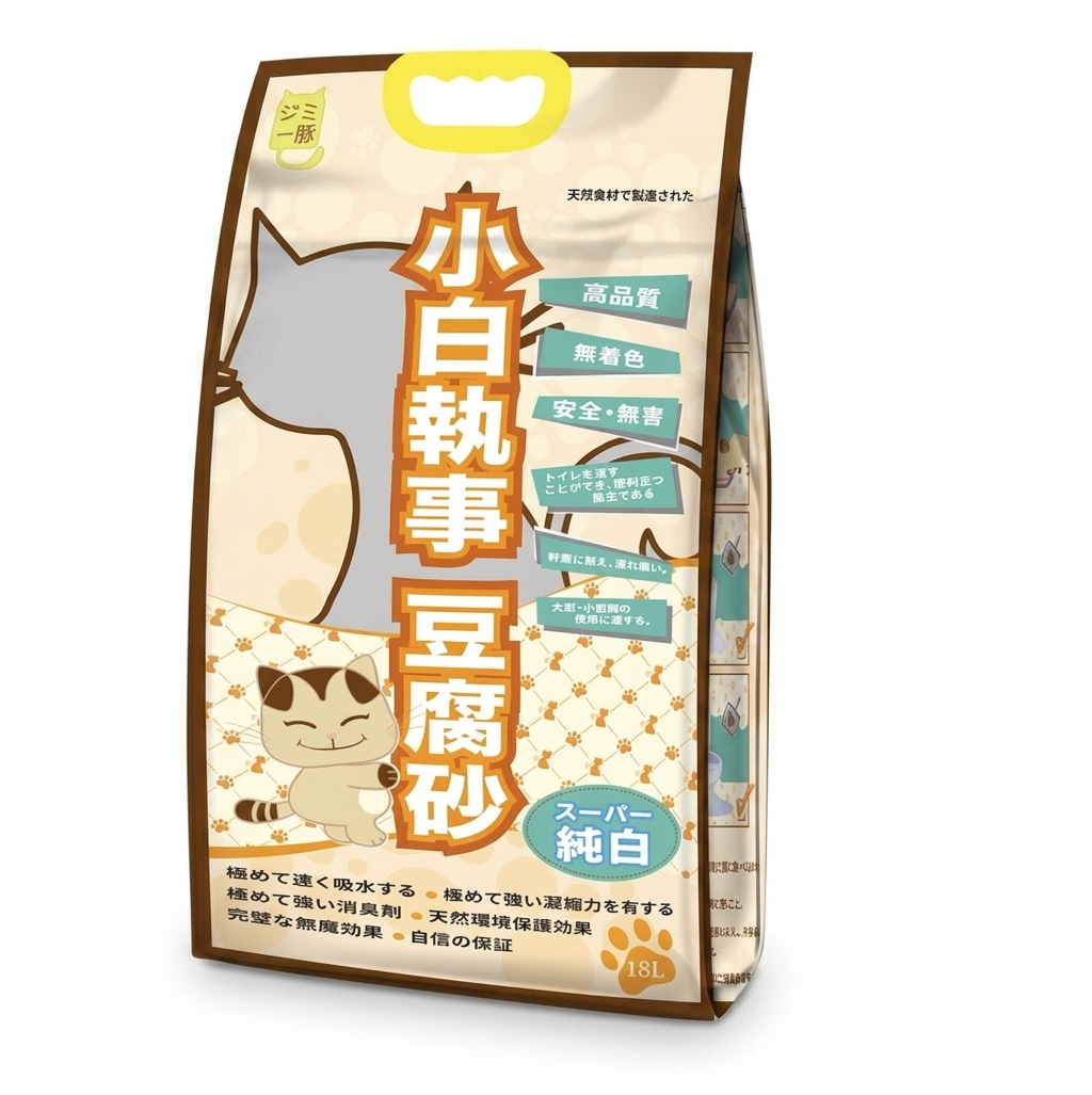 小白執事 - 原味豆腐貓砂 3.0mm (18L)