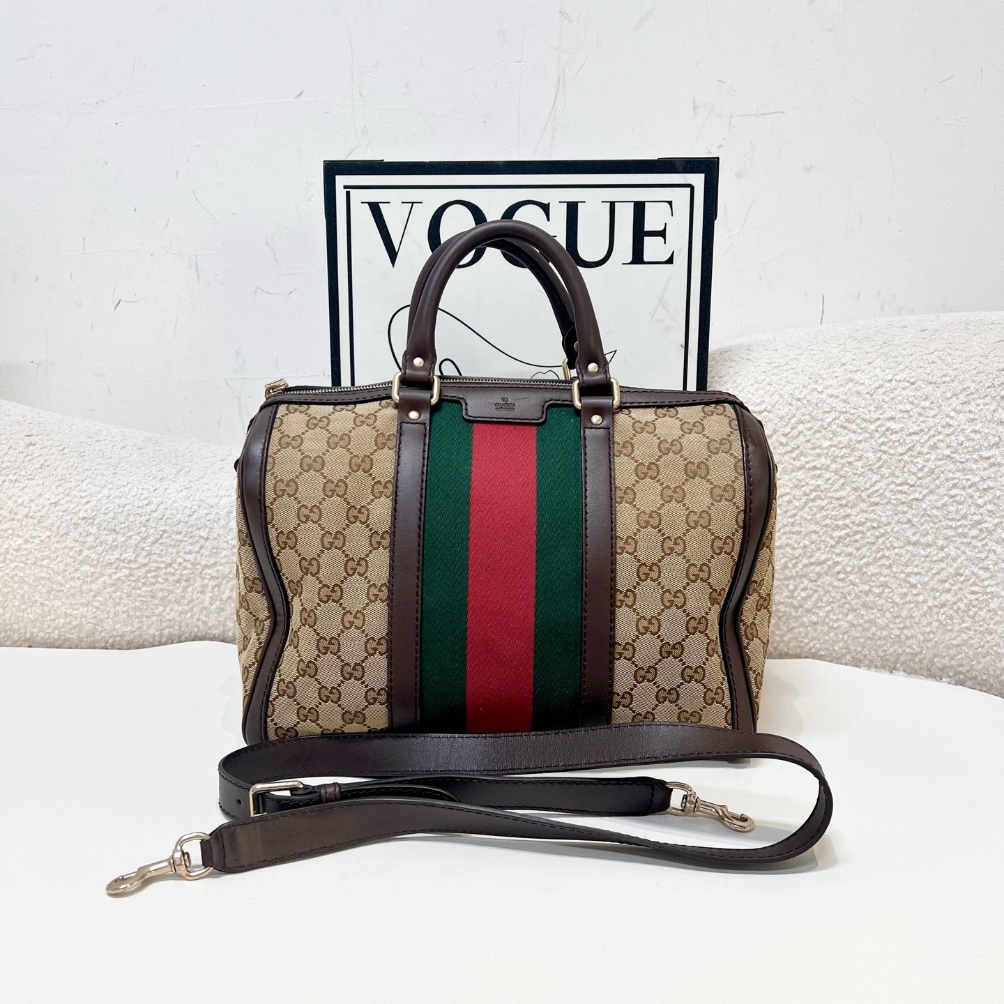 【預訂貨品】gucci 老花帆布波士頓包