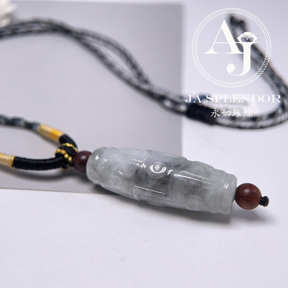 JN-3073，3074 天然翡翠A玉  九眼天珠形路路通