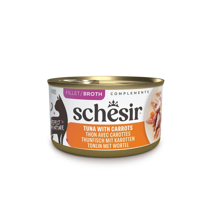 Schesir 副食罐 - 湯煮系列 | 吞拿魚紅蘿蔔飯 貓罐70g